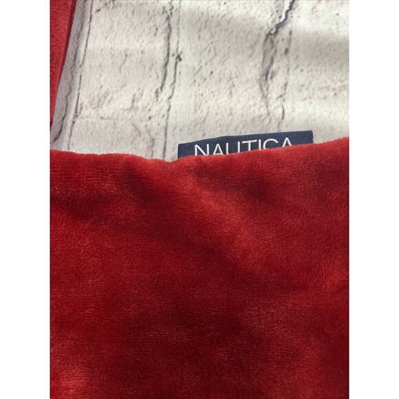 Nautica Red Ultra Soft Plush‎ European Pillow Covers 2 Extra Large 26”x26” - Picture 2 of 6